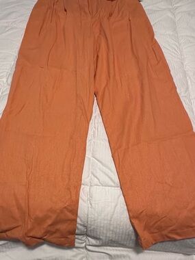 Women’s linen Relaxed Fit Orange Pants